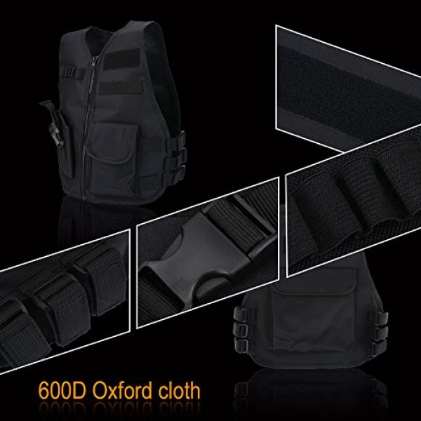 Vbestlife Airsoft Tactical Vest 4 Children Tactical Vest Black Children Kids Security Guard Waistcoat Cs Field Combat Training Military Army Tactical Vest Oxford Boys Costumes Games Protective Jacket Vest