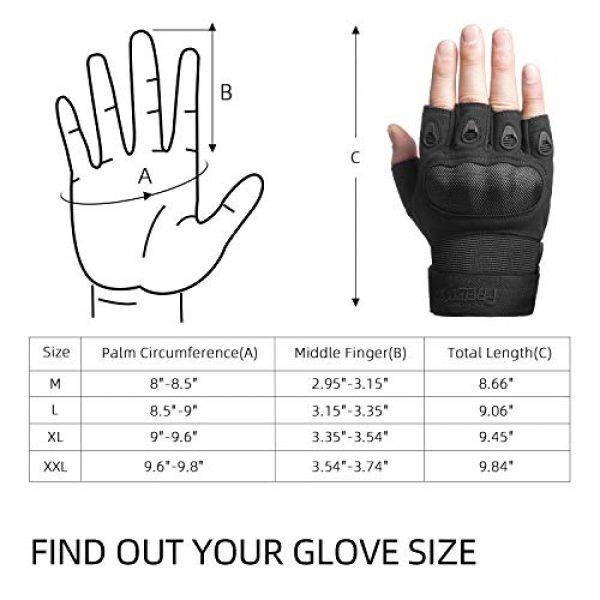 FREETOO 6 FREETOO Tactical Gloves for Men Military Airsoft Gloves for Climbing Hunting Hiking Cycling Shooting Rubber Outdoor Touchscreen Gloves (Black Fingerless)