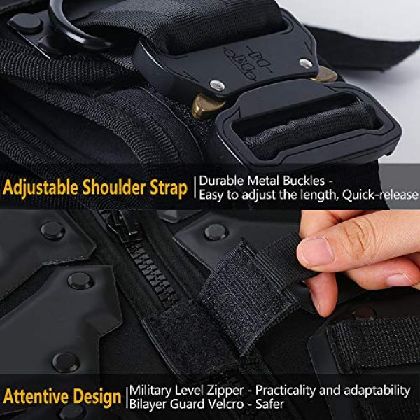 iactionunion Airsoft Tactical Vest 5 Upgrade Tactical Vest for Men with 2pcs 5.56 Fast Mag Pouch Adjustable Airsoft Paintball Vest Combat Vest Tactical Molle Vest CS Shooting Wargame Outdoor Training
