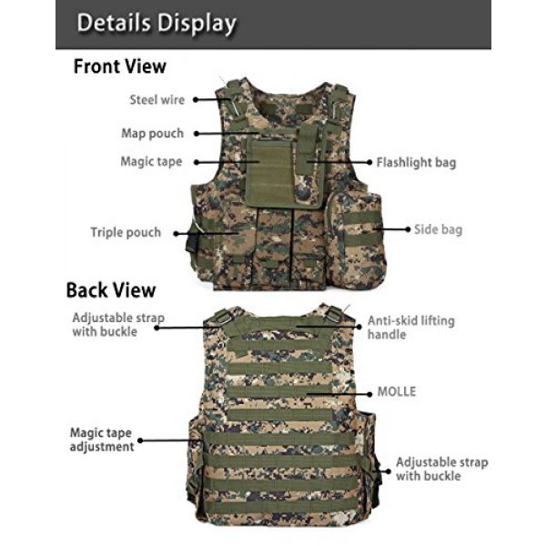 ATAIRSOFT Airsoft Tactical Vest 5 ATAIRSOFT Molle Tactical Airsoft Paintball Vest