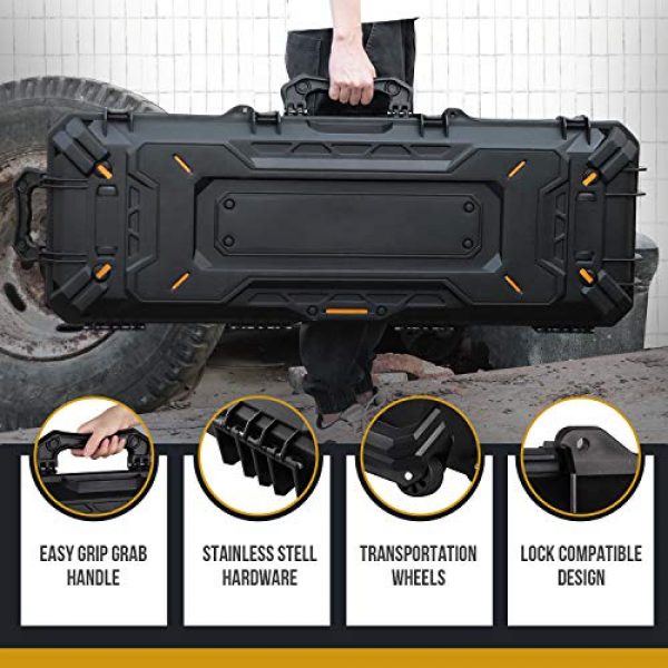 OneTigris Airsoft Gun Case 3 OneTigris Hard Gun Case Watertight Protective Case with Customizable Foam for Pistol (Black - 45L)