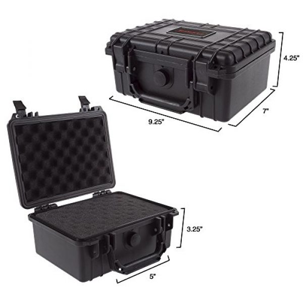 Stalwart Airsoft Gun Case 2 Gun and Camera Case - Waterproof Carrying Case with Foam for Pistols, Handguns, Knives, Electronics, Camera Gear, and Lens by Stalwart