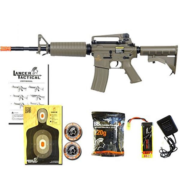 Lancer Tactical Airsoft Rifle 3 Lancer Tactical LT-06T M4A1 Airsoft Electric Gun Metal Gear FPS-400 - Dark Earth