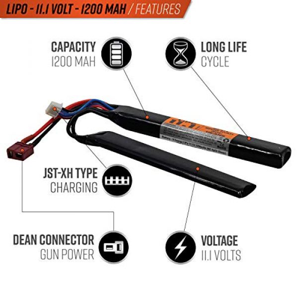 Valken 2 Valken Airsoft Battery - LiP0 11.1v 1200mAh 30c Split Style(Dean)