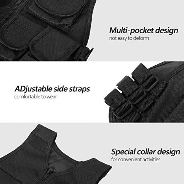 VGEBY Airsoft Tactical Vest 2 Tactical Vest, Adjustable Breathable Lightweight Combat Training Vest Outdoor Hunting, Fishing, Army Fans, CS War Game, Survival Game, Combat Training