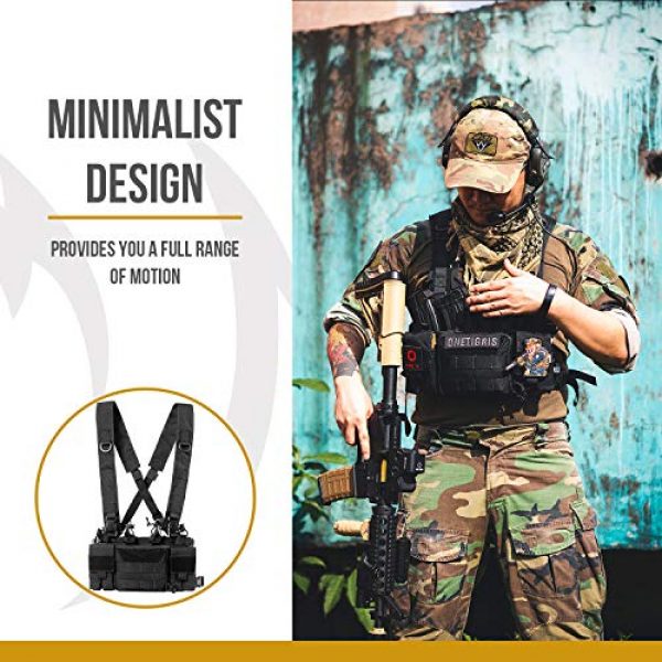 OneTigris Airsoft Tactical Vest 2 OneTigris Tactical Chest Rig with 5.56/7.62 Rifle Mag Pouches Pistol Mag Pouches and X Harness for Airsoft Shooting Wargame Paintball