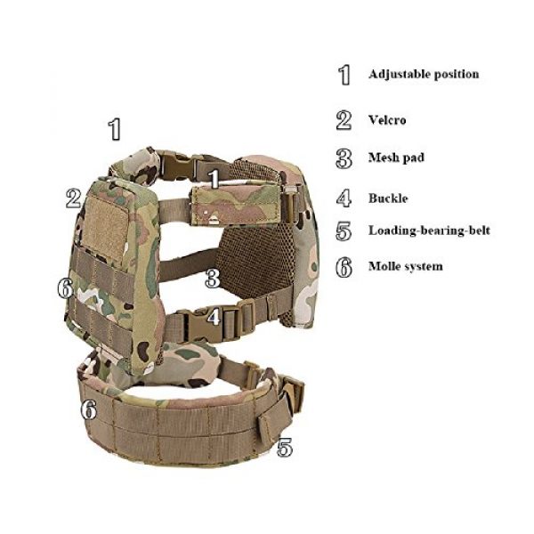 YASHALY Airsoft Tactical Vest 4 YASHALY Chest Rig for Kids, Mini Tactical Vest with Patrol Loading Bearing Belt Assault Molle Combat Children WST Military Protective Gear for WG Game Party