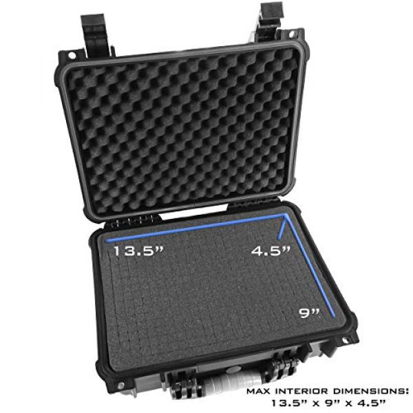 CASEMATIX Airsoft Gun Case 5 CASEMATIX 16" 4 Pistol Multiple Pistol Case - Waterproof & Shockproof Hard Gun Cases for Pistols, Magazines and Accessories - Multi Gun Case for Pistols with Two Layers of 2" Thick Customizable Foam
