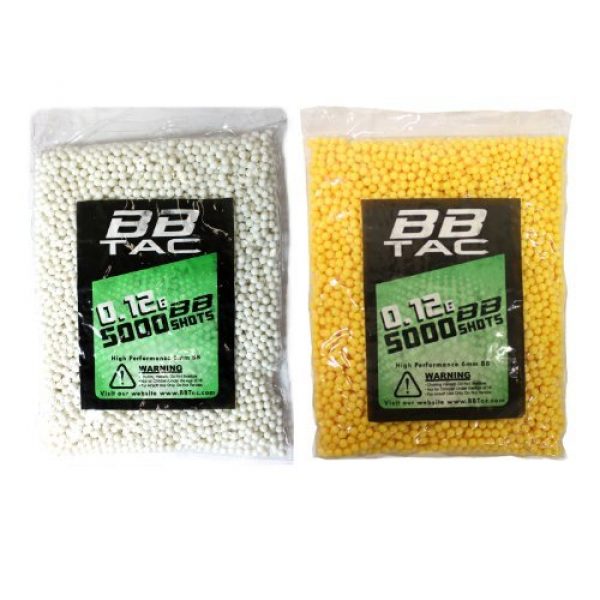 BBTac Airsoft BB 1 BBTac Airsoft BBs .12g Ammo 6mm (10,000 Round Bag, Multi Colors)