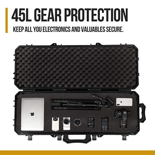 OneTigris Airsoft Gun Case 6 OneTigris Hard Gun Case Watertight Protective Case with Customizable Foam for Pistol (Black - 45L)