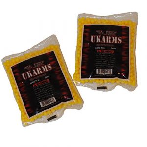 UKARMS Airsoft BB 1 UKARMS Yellow 2,000 Airsoft BBS Pellets 6mm .12g BB for Pistol Gun Rifle Ammo