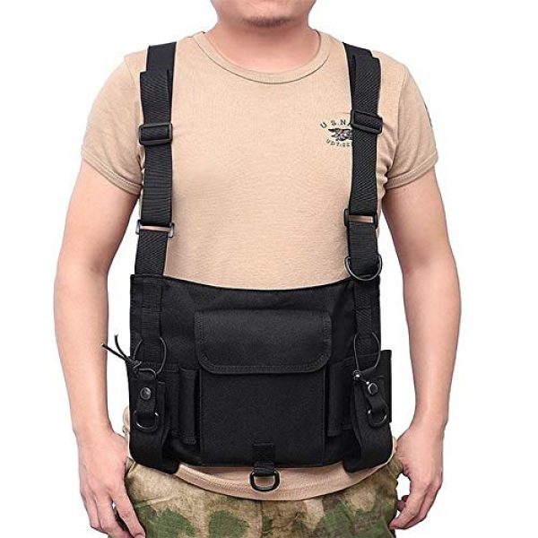 Shefure Airsoft Tactical Vest 4 Shefure Tactical Vest Airsoft Ammo Chest Bag for Men AK 47 Magazine Pouch Carrier Vest Combat Tactical Hunting Gear Military Equipment