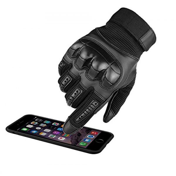 SHAWINGO  7 SHAWINGO Touch Screen Tactical Army Military Rubber Hard Knuckle Gloves for Motorcycle Cycling Hunting Airsoft Paintball Shooting