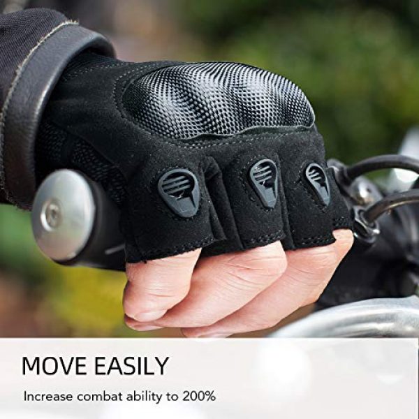 FREETOO 5 FREETOO Tactical Gloves for Men Military Airsoft Gloves for Climbing Hunting Hiking Cycling Shooting Rubber Outdoor Touchscreen Gloves (Black Fingerless)