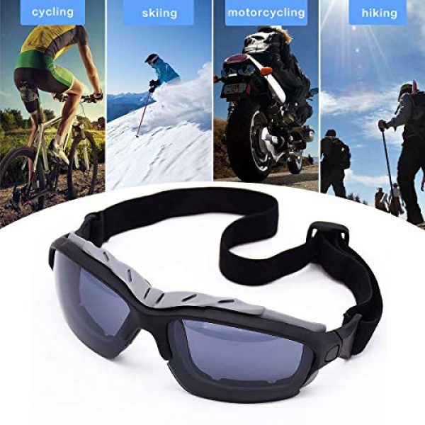 Binboll 2 Binboll Adjustable UV Protective Outdoor Glasses Motorcycle Goggles Dust-Proof Protective Combat Goggles Military Sunglasses Ski Goggles to Prevent Particulates and Fog in Colorful