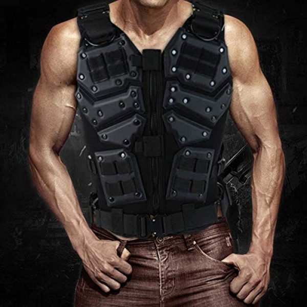 Action Union Airsoft Tactical Vest 7 Action Union Tactical Vest for Men Adults Adjustable Airsoft Paintball Vest Combat Vest Tactical Molle Vest CS Shooting Wargame Outdoor Training