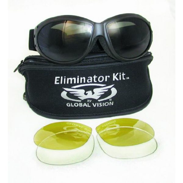 Global 1 Global Vision Eliminator KIT Safety Goggles with 3 lens types