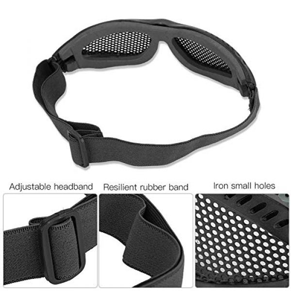 VGEBY  2 VGEBY Airsoft Tactic Goggles, Metal Mesh Sports CS Game Eye Protection Safety Glasses with Adjustable Strap