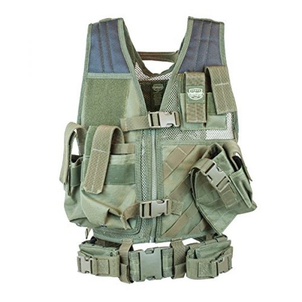 Valken Airsoft Tactical Vest 1 Valken Tactical Crossdraw Vest - Youth - Olive