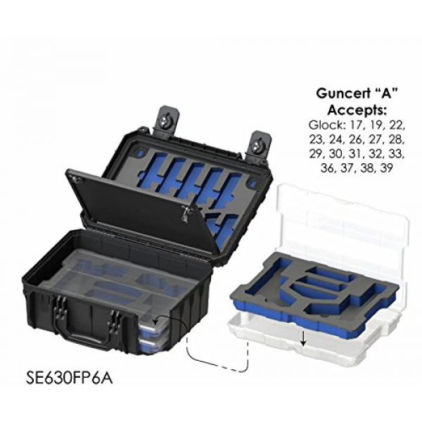 Seahorse Protective Equipment Cases Pistol Case 4 Seahorse Protective Equipment Cases SE630 Locking Six Gun System