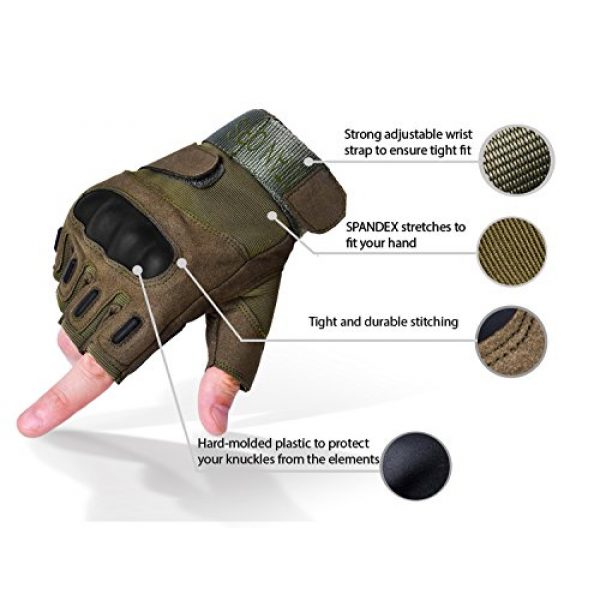 TitanOps Gear 2 TitanOPS Fingerless Hard Knuckle Motorcycle Military Tactical Combat Training Army Shooting Outdoor Gloves