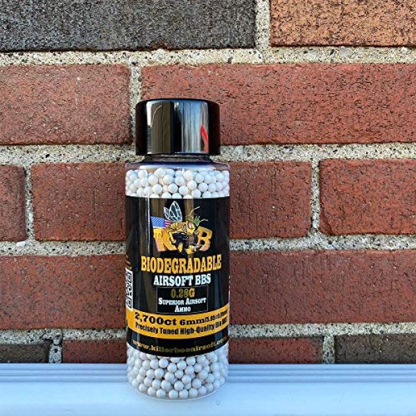 Killer Bee Airsoft Airsoft BB 2 Biodegradable Airsoft BBS 0.28g 6mm BBS 2,700 Ct Bottle. Perfect 6mm Bio BBS for Airsoft. Superior 6mm bio BBS for Airsoft Guns.