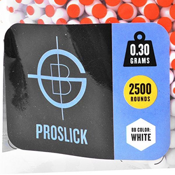 GoldenBall Airsoft BB 2 GoldenBall 0.30g MaxSlick Series Professional Sport Airsoft 6mm JDM Spec Japanese Domestic Market Grade Performance BBS - White - 2500rd Bag