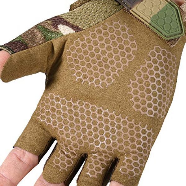 YOSUNPING 5 YOSUNPING Tactical Rubber Knuckle Fingerless Gloves Protection for Airsoft Paintball Riding Motorcycle Work