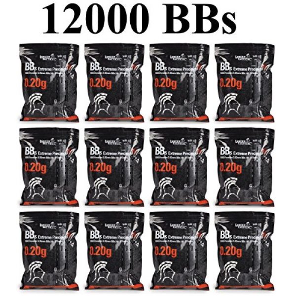 Lancer Tactical Airsoft BB 1 12000 Lancer Tactical 1000 .20g 6mm Seamless Airsoft Bb Pellets Bottle Ammo Bbs