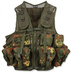 Mil-Tec Airsoft Tactical Vest 1 Mil-Tec 9 Pocket Tactical Vest (Flecktarn)
