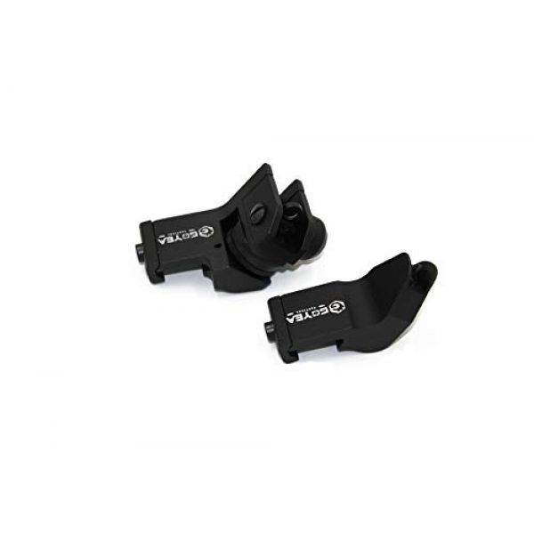 Goyea Tactical 2 Goyea Tactical Flip Up Iron Sights for Rifle 45 Degree Offset Rapid Transition Backup Front and Rear Iron Sight BUIS Set