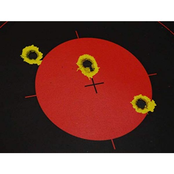 CHLTargets.com 3 Reactive Target, Adhesive Target, 6" Four Pink Bulls Eye Target - Pack Biggest Reactive/Splatter Effect Providing Visual Feedback & Easy Hit Identification, 13" H x 12.5" W
