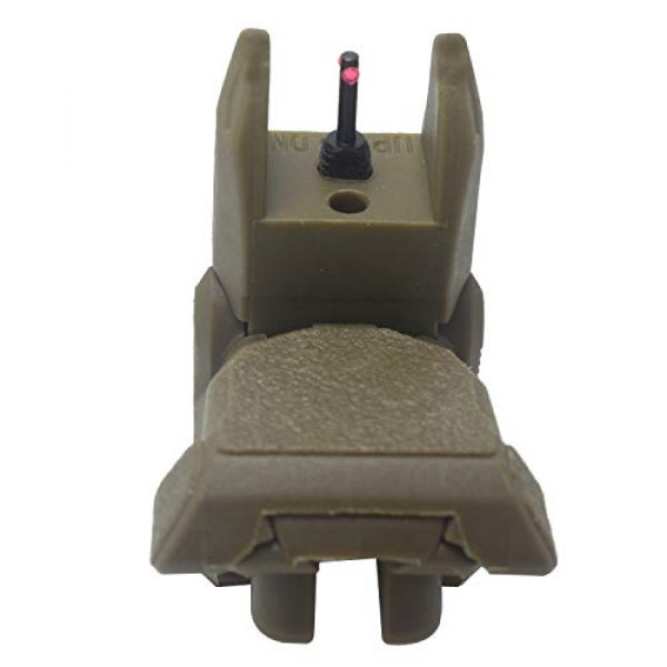 AWOTAC 3 AWOTAC Polymer Fiber Optics Iron Sights Flip-up Front and Rear Sights with Red and Green Dots Fit Picatinny Weaver Rails