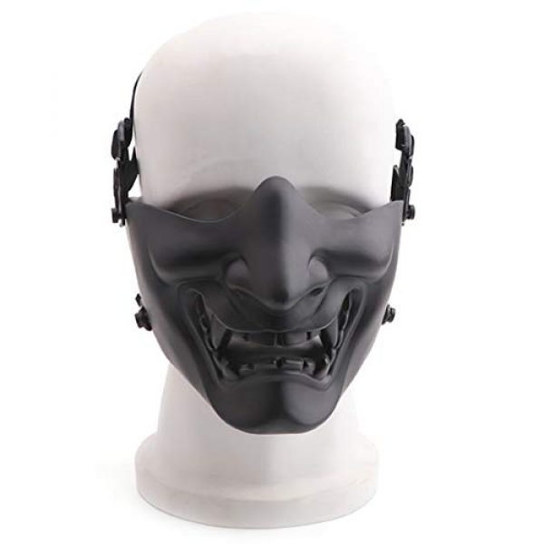 Fansport  7 Fansport Airsoft Mask Protective Fashion Half Face Mask Outdoor Game Mask Tactical Prajna Half Face Hannya Oni Motorcycle Evil Demon Knight for Halloween Cosplay