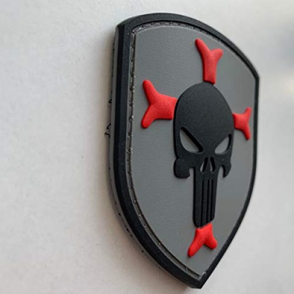 uuKen Airsoft Patch 3 Knights Templar Cross Crusaders Shield with Punisher Military Tactical Morale Patch for Military Tactical Airsoft Gear (Grey)