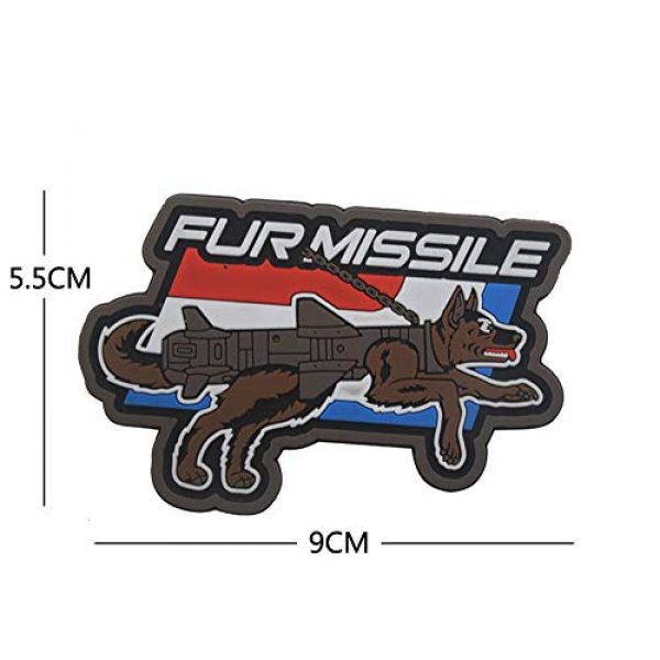 Ansellf Airsoft Patch 4 Fur Missile Morale Patch Dog Tactical Patches Hook Military Badge 3D PVC Fur Missile K9 Dog Badge Police Dog Tactical Harness Vest Airsoft Patches