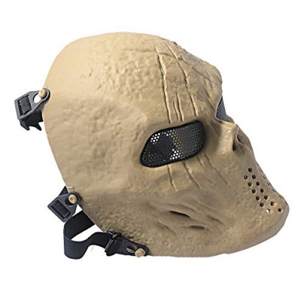 Outgeek  3 Outgeek Airsoft Mask Scary Skull Outdoor Full Face Mask Mesh Eye Protection Mask