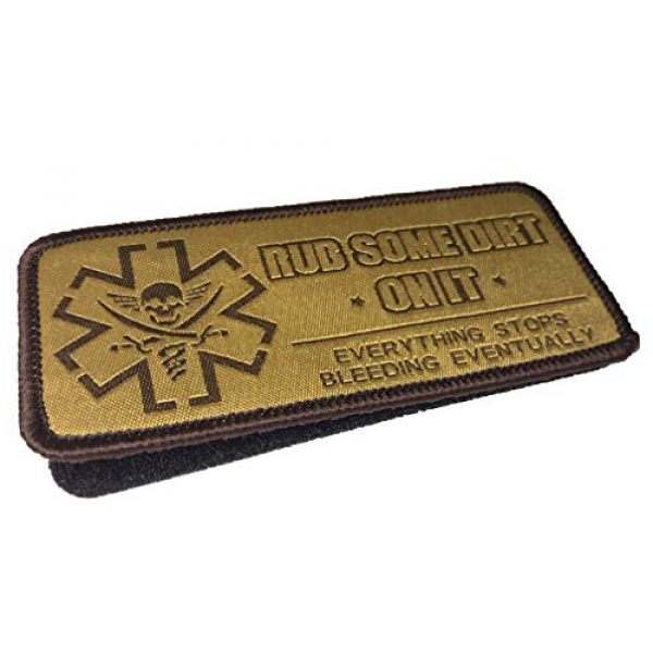 F-Bomb Morale Gear Airsoft Patch 2 Rub Some Dirt On It - Version 2, Medic, EMS, EMT, Paramedic - Embroidered Morale Patch (Tan)