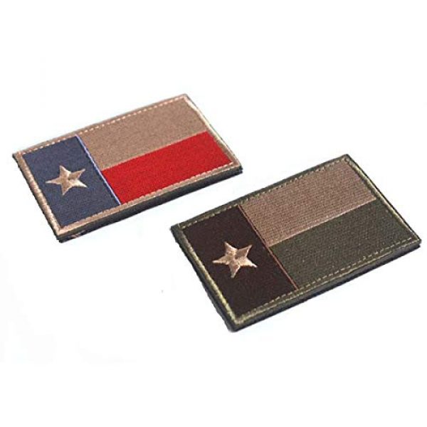 Homiego Airsoft Patch 4 Homiego Texas State Flag Military Tactical Morale Desert Badge Hook & Loop Embroidery Patch for Hat Backpack Jacket (Texas State Flag - B)