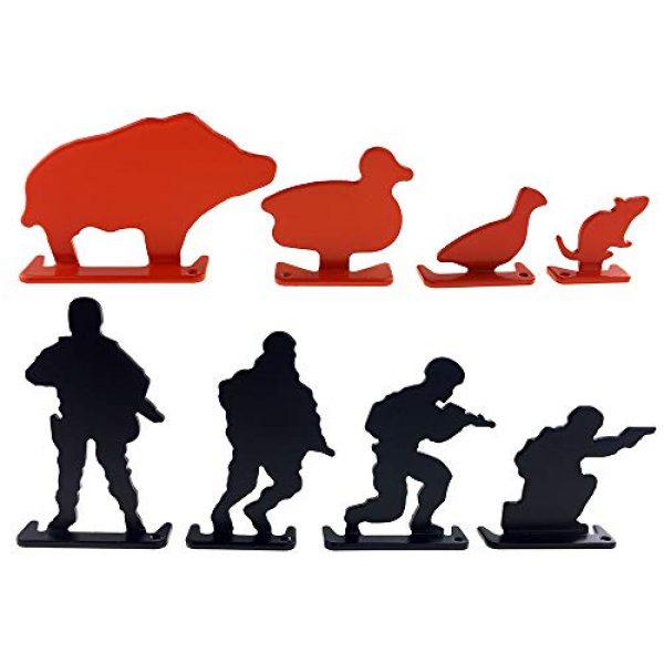 SportPro  1 SP Full Steel Soldier & Animal Shooting Targets 8 pcs for AEG GBB Airsoft Black/Orange