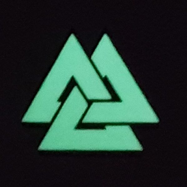 Tactical Freaky Airsoft Morale Patch 4 Glow Dark Viking Valknut Norse 2x2 GITD Tactical Morale Fastener Patch