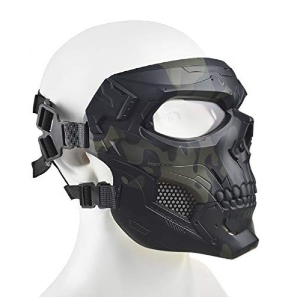 ABALAGU  3 Camouflage Skeleton Mask, Adjustable Outdoor Field Mask Full Face Cosplay