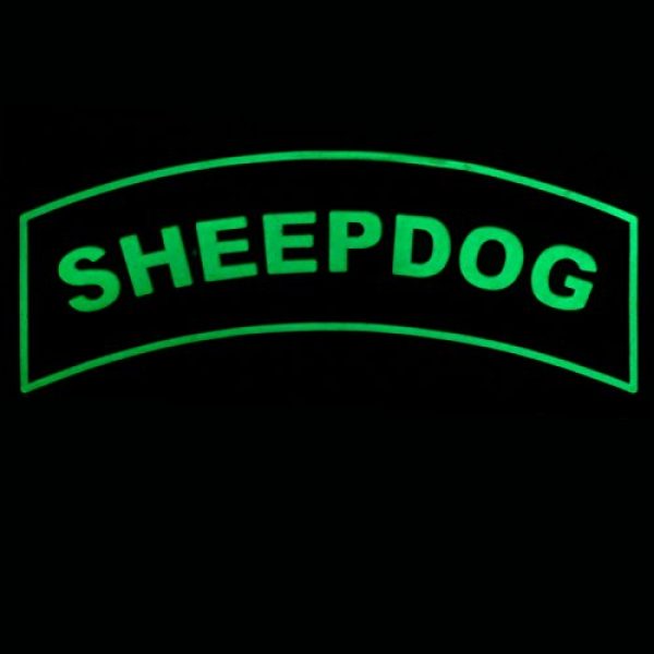 LEGEEON Airsoft Patch 3 LEGEEON Glow Dark Sheepdog Tab Thin Blue Line Law Enforcement PVC Rubber Hook&Loop Patch