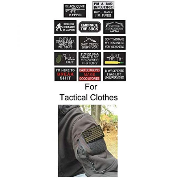 WZT Airsoft Morale Patch 6 WZT 14 Pieces Funny Tactical Morale Military Patch Full Embroidery Patch Set for Caps,Bags,Backpacks,Clothes,Vest,Military Uniforms,Tactical Gears Etc.