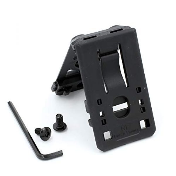 Gun&Flower 2 Gun&Flower Adjustable Tactical Belt Clip Accessories, Polymer Open Type Belt Loop Attachment for Gun Holsters, Mag Pouches, and Duty Belts, Replace with Paddle Holster