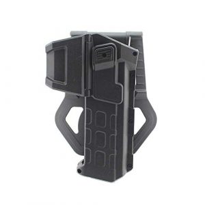 Higoo 1 Higoo Tatical Movable Pistol Holster for Colt 1911 with Flashlight or Laser Mount, Right Hand Waist Belt Gun Holster