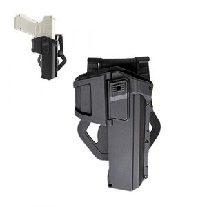 Higoo 1 Higoo Tactical Movable Pistol Holsters for Glock with Flashlight or Laser Mount, Right Hand Waist Belt Gun Holster