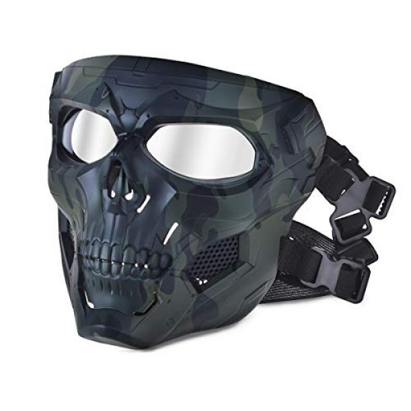 ABALAGU  2 Camouflage Skeleton Mask, Adjustable Outdoor Field Mask Full Face Cosplay