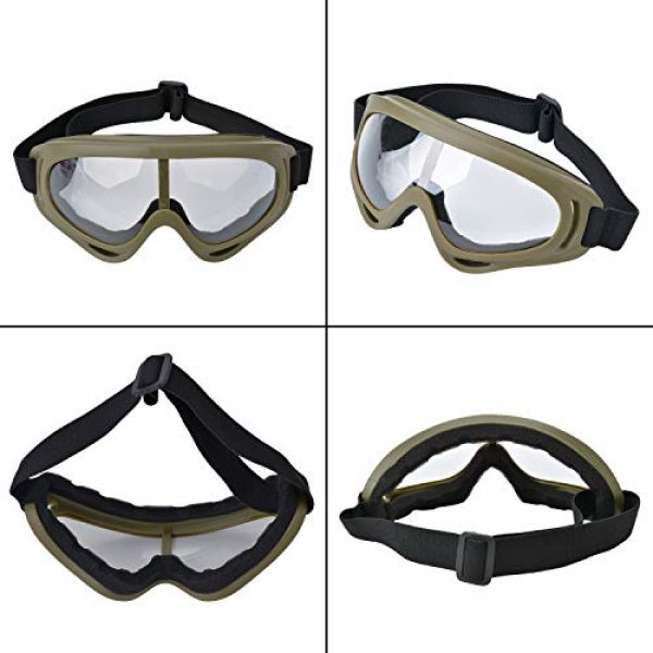 Outgeek  6 Outgeek Airsoft Mask, Lower Steel Mesh Mask Protective Half Face Mask UV Protection Glasses Comfortable and Cool Mask Goggles Set for Adult Men Women Children