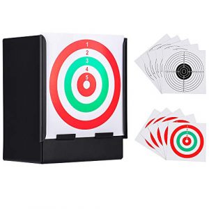 GearOZ  1 GearOZ Airsoft Pellet Target-Solid Metal Bullet Catcher with 10 PCS Paper Shooting Targets